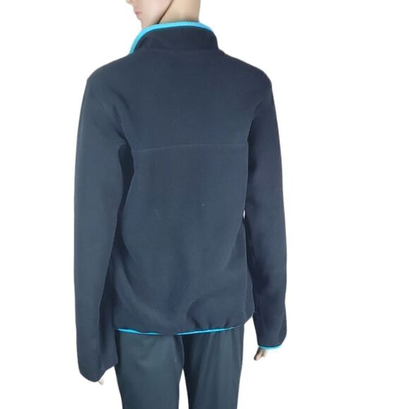 Patagonia Synchilla Black & Robin Egg Blue Pullover Sweatshirt - Picture 2 of 6